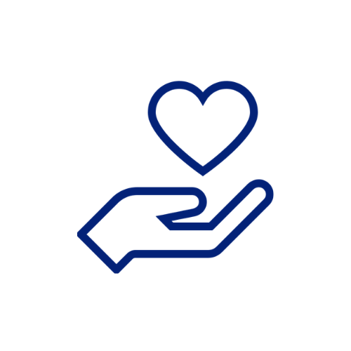 Hand and heart icon